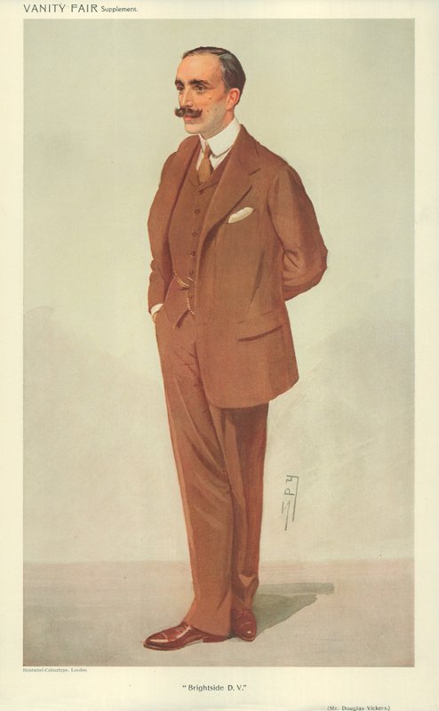 Mr Douglas Vickers, Brightside DV, 1909. december 30., Vanity Fair rajzfilm alkotó: Leslie Matthew Ward