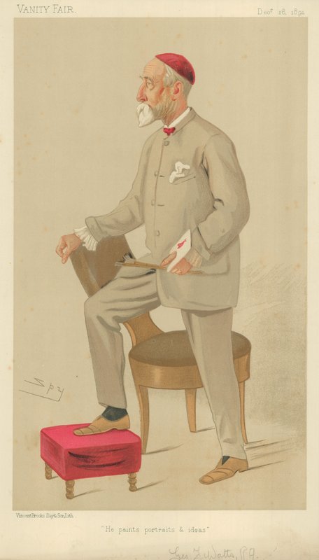 George Frederick Watts, Portrékat és ötleteket fest, 1891. december 26., Vanity Fair rajzfilm alkotó: Leslie Matthew Ward