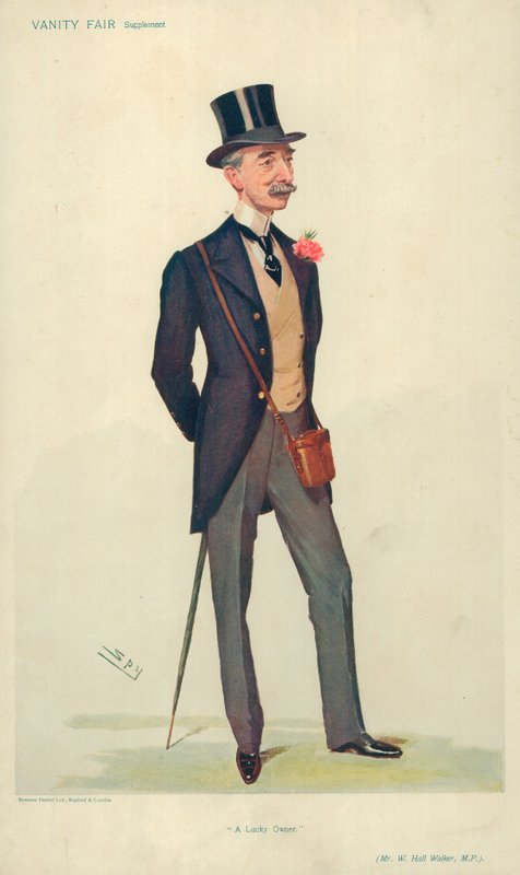 W Hall Walker képviselő, szerencsés tulajdonos, 1906. június 21., Vanity Fair rajzfilm alkotó: Leslie Matthew Ward