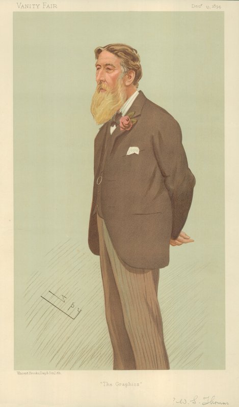 Mr William Luson Thomas, The Graphics, 1894. december 13., Vanity Fair rajzfilm alkotó: Leslie Matthew Ward