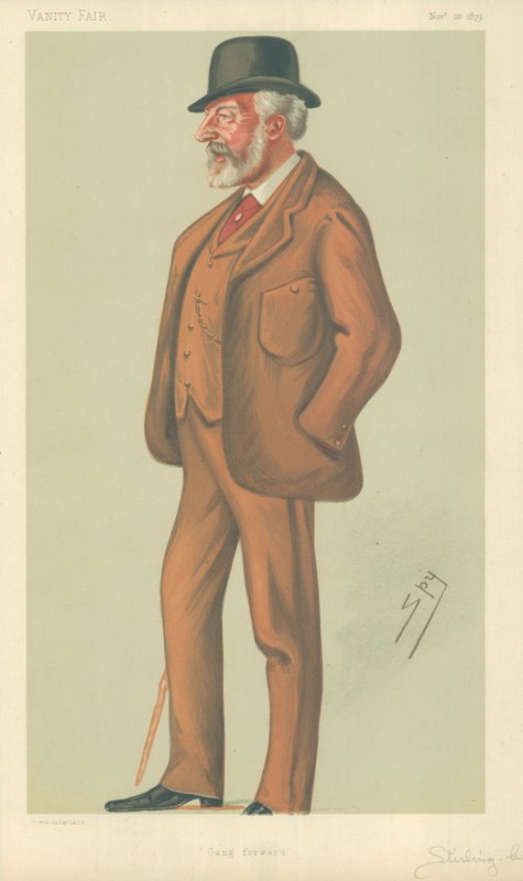 William Stuart Stirling-Crawfurd, a banda támadója, 1879. november 22., Vanity Fair rajzfilm alkotó: Leslie Matthew Ward