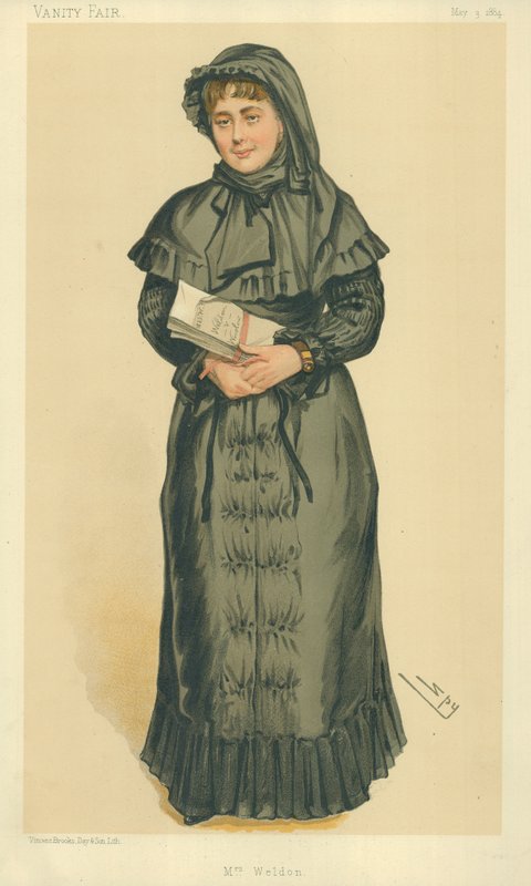 Mrs Georgina Weldon, Mrs Weldon, 1884. május 3., Vanity Fair rajzfilm alkotó: Leslie Matthew Ward