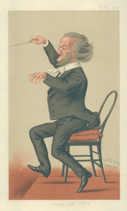 Richard Wagner, A jövő zenéje, 1877. május 19., Vanity Fair rajzfilm alkotó: Leslie Matthew Ward