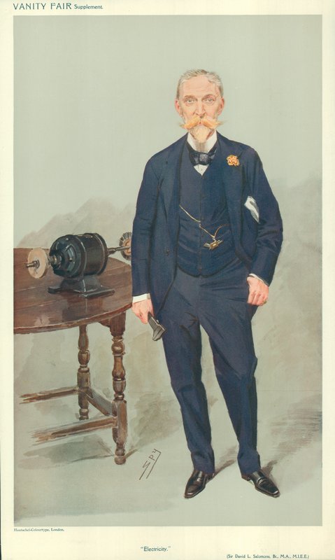 Sir David L Salomons, Elektromosság, nd, Vanity Fair karikatúra alkotó: Leslie Matthew Ward