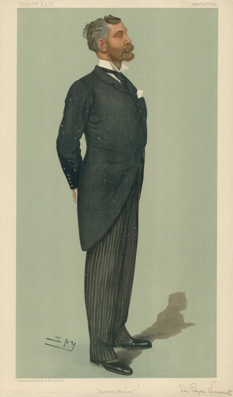 Sir Edgar Vincent, Eastern Finance, 1899. április 20., Vanity Fair rajzfilm alkotó: Leslie Matthew Ward