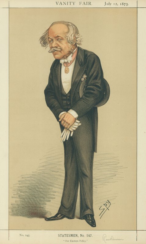 Sir Henry Creswicke Rawlinson, Out Eastern Policy, 1873. július 12., Vanity Fair karikatúra alkotó: Leslie Matthew Ward