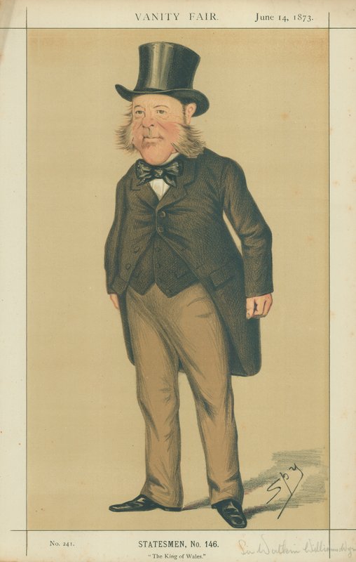 Sir Watkin Williams-Wynn, The King of Wales, 1873. június 14., Vanity Fair karikatúra. alkotó: Leslie Matthew Ward