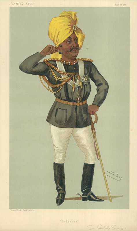 The Maraj Sir Partab Singh, Jodhpur, 1887. augusztus 27., Vanity Fair rajzfilm alkotó: Leslie Matthew Ward