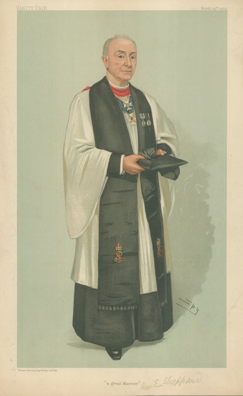 Edgar Sheppard tiszteletes, egy nagyszerű házas, 1904. március 24., Vanity Fair rajzfilm alkotó: Leslie Matthew Ward