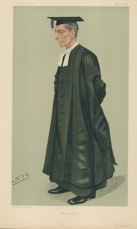W S Rutherford, a Westminster School igazgatója, Westminster, 1889. március 2., Vanity Fair rajzfilm alkotó: Leslie Matthew Ward