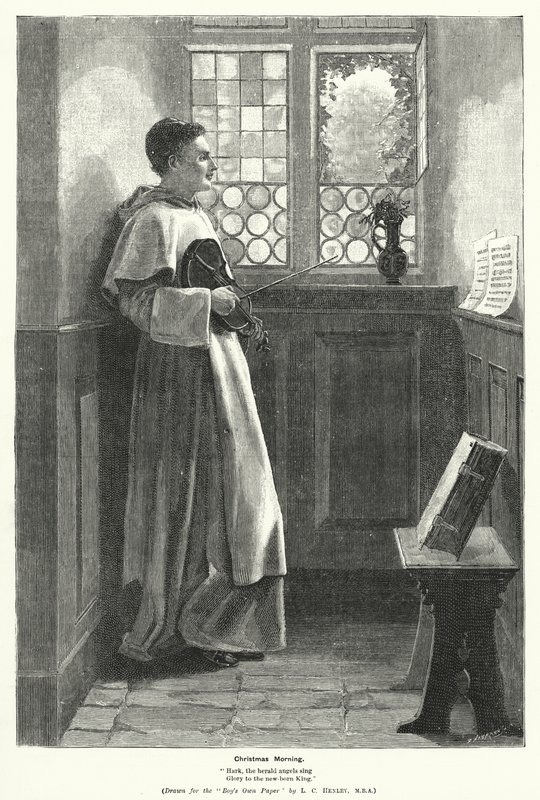 Karácsony reggel (metszet) alkotó: Lionel Charles Henley