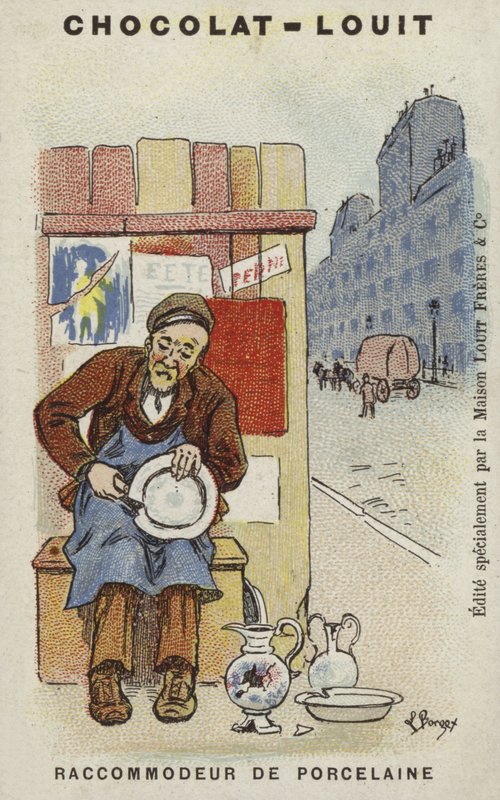 Porcelán javító (chromolitho) alkotó: Louis Borgex