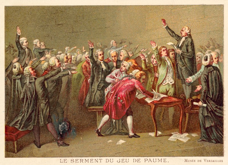 A teniszpálya esküje, francia forradalom, 1789. június 20. (chromolitho) alkotó: Louis Charles Auguste Couder
