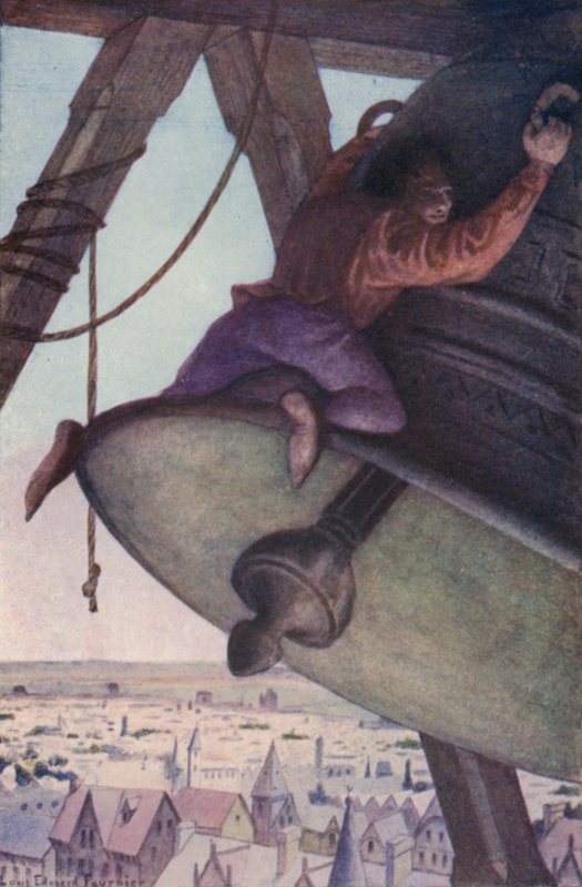 A csengőre várva rávetette magát. alkotó: Louis Edouard Paul Fournier