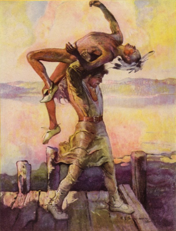Illusztráció a Szarvasölőből, James Fenimore Cooper alkotó: Louis John Rhead