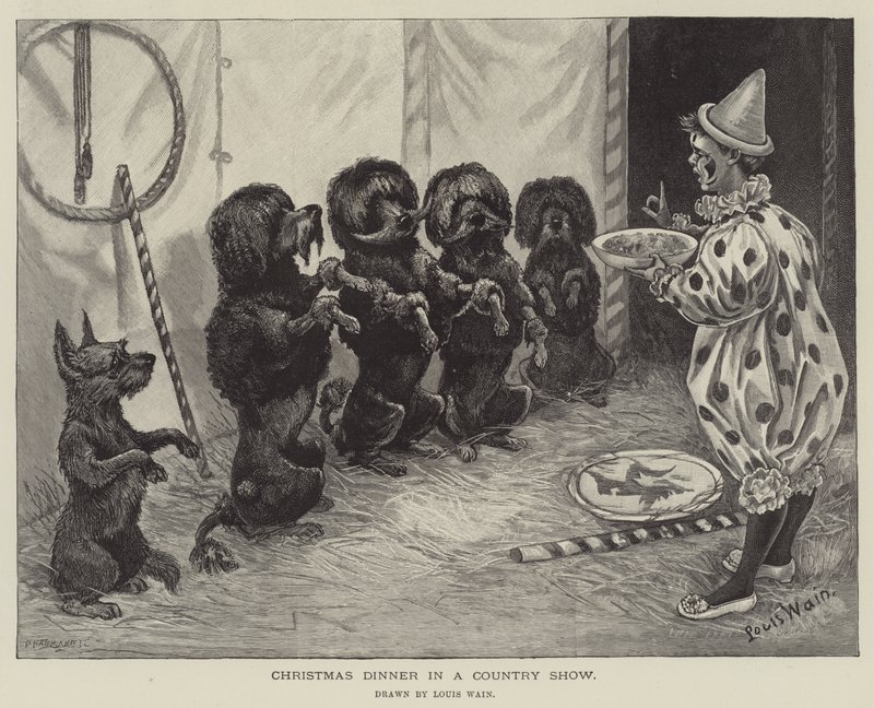 Karácsonyi vacsora vidéki műsorban alkotó: Louis Wain