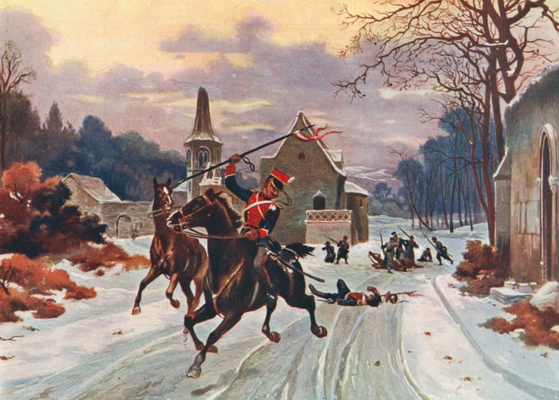 Támadás a francia-porosz háborúban (színes litográfia) alkotó: Louis Baader