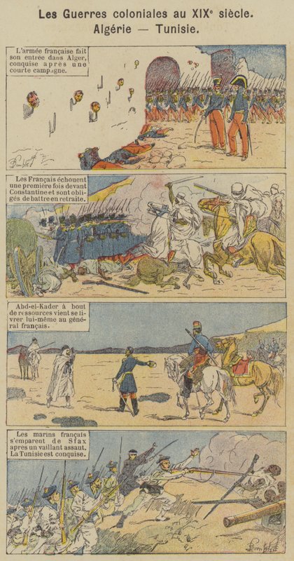 Gyarmati háborúk a 19. században, Algéria, Tunézia (színes litó) alkotó: Louis Charles (after) Bombled