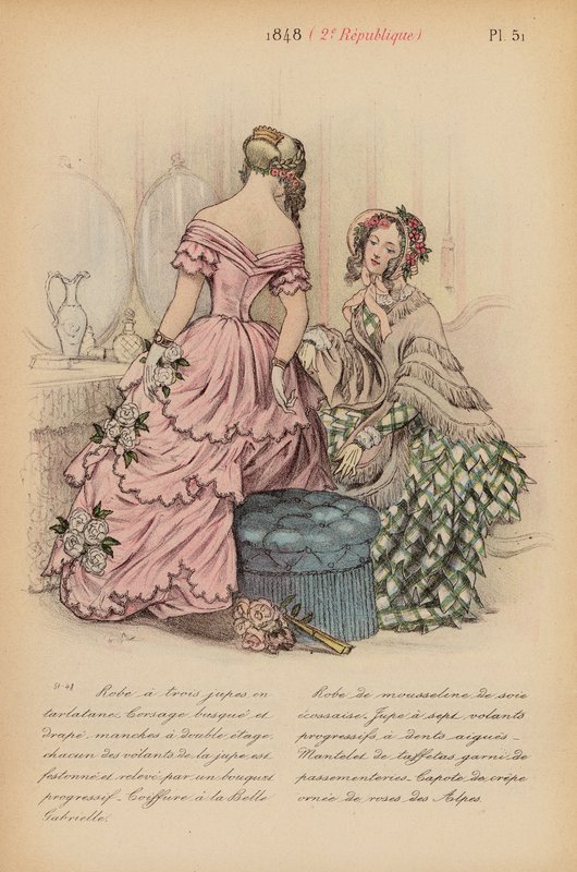 Francia divat: Republique (színes litográfia) alkotó: Louis Colas