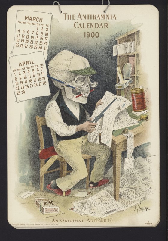 Illusztráció az Antikamnia naptárhoz alkotó: Louis Crucius or Crusuius
