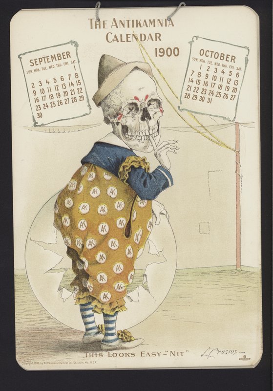 Illusztráció az Antikamnia naptárhoz, 1900 alkotó: Louis Crucius or Crusuius