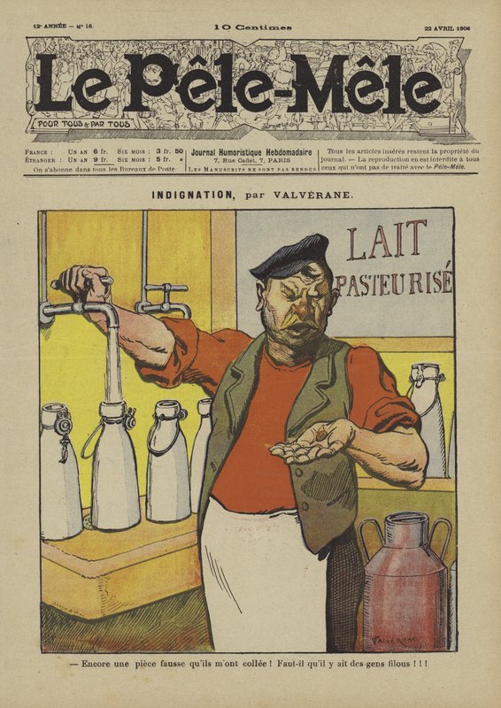 Felháborodás. Illusztráció: Le Pele-Mele, 1906 alkotó: Louis Denis Valverane