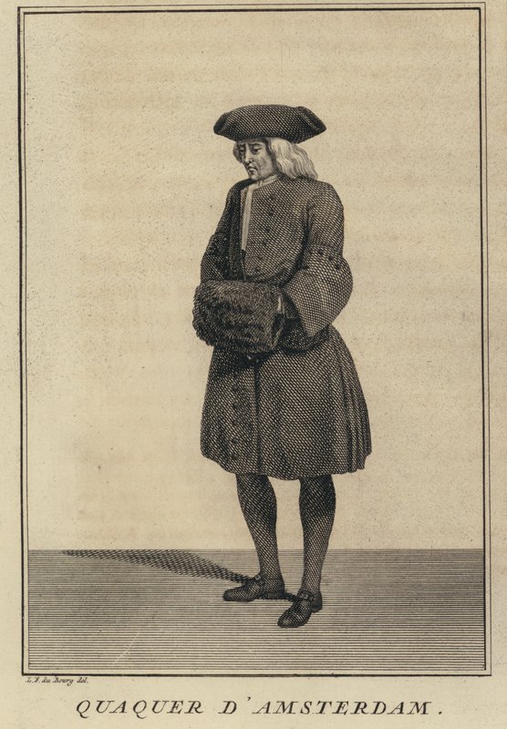 Quaker Amszterdamból, Hollandiából (metszet) alkotó: Louis Fabricius (after) Dubourg