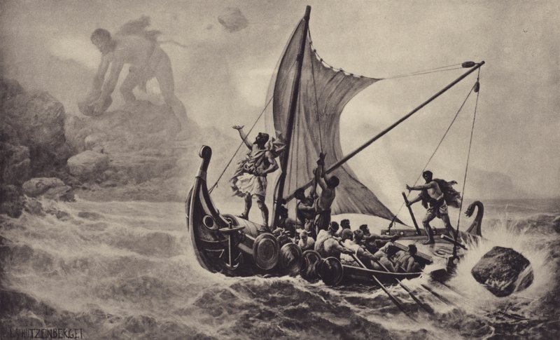 Ulysses kigúnyolja a küklopszokat alkotó: Louis Frederic Schutzenberger