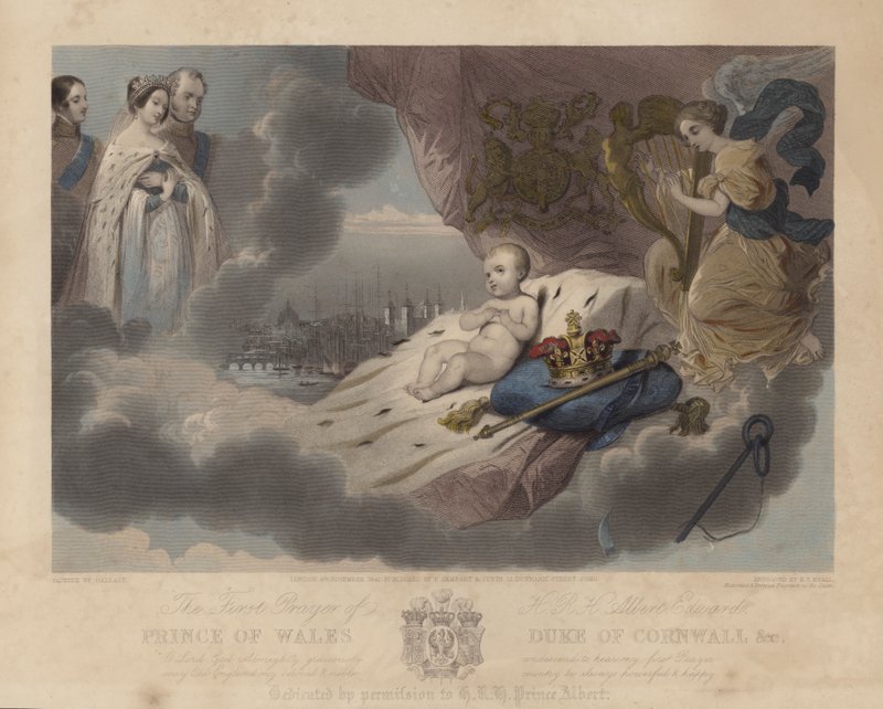 A walesi herceg, Albert Edward herceg, a leendő VII. Edward király első imája, 1842 alkotó: Louis Gallait