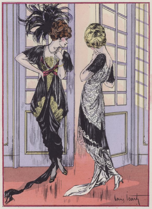 Női divat az 1910-es évekből a Zimmermann tervezőtől alkotó: Louis Icart