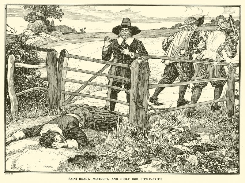 Gyenge szívű, bizalmatlanság és bűntudat Rob Little-Faith (metszet) alkotó: Louis John Rhead