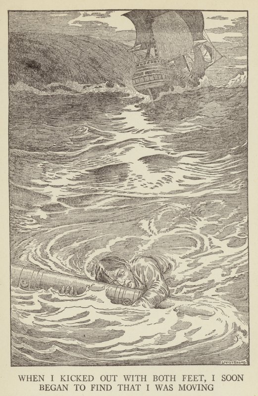 Illusztráció az Elrabolva, Robert Louis Stevenson alkotó: Louis John Rhead