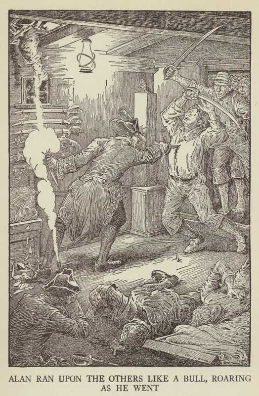 Illusztráció az Elrabolva, Robert Louis Stevenson alkotó: Louis John Rhead