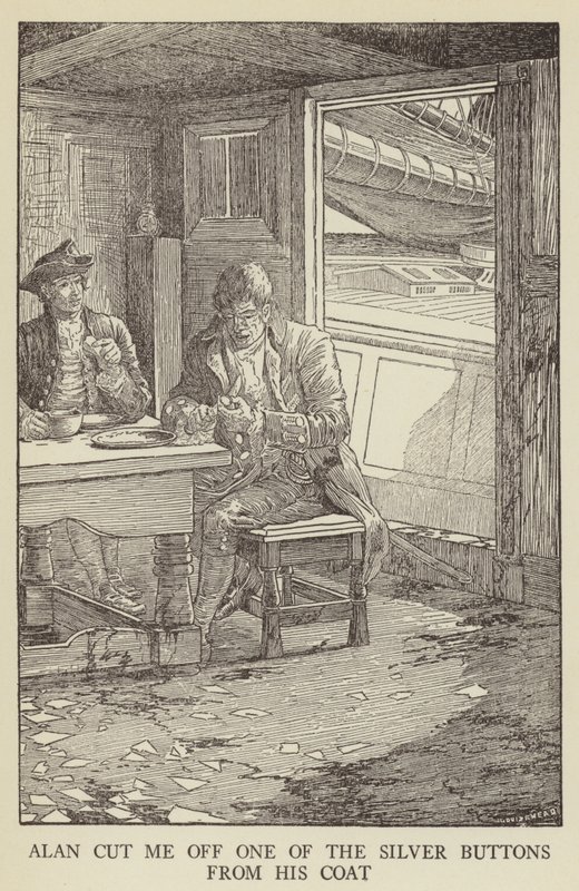 Illusztráció az Elrabolva, Robert Louis Stevenson alkotó: Louis John Rhead