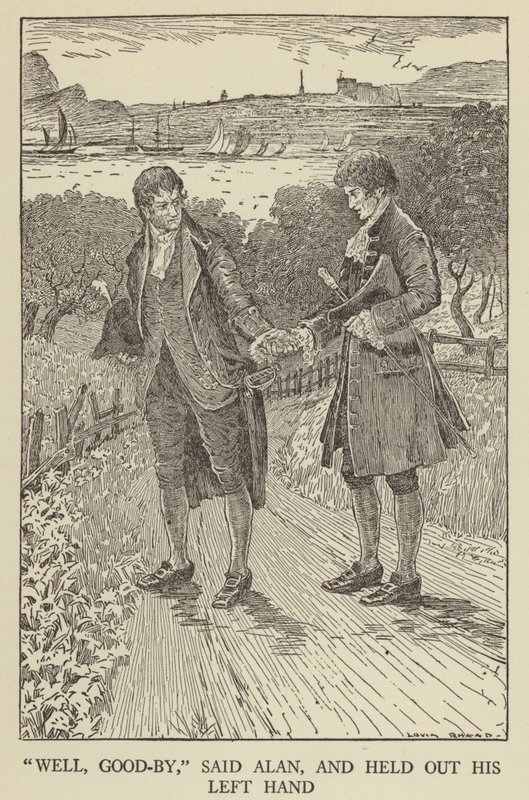 Illusztráció az Elrabolva, Robert Louis Stevenson alkotó: Louis John Rhead