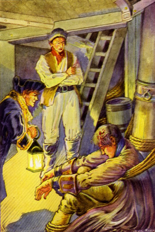 Illusztráció az Elrabolva, Robert Louis Stevenson alkotó: Louis John Rhead