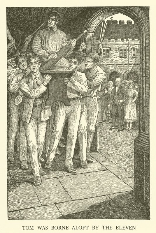Illusztráció Tom Brown iskolai napjaihoz (metszet) alkotó: Louis John Rhead