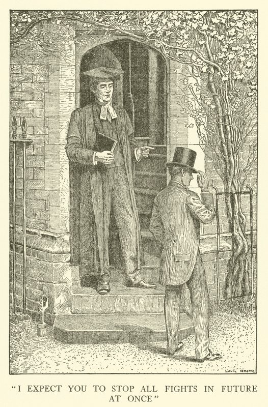 Illusztráció Tom Brown iskolai napjaihoz (metszet) alkotó: Louis John Rhead