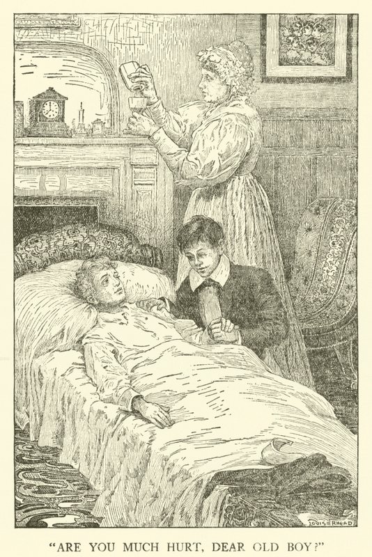 Illusztráció Tom Brown iskolai napjaihoz (metszet) alkotó: Louis John Rhead