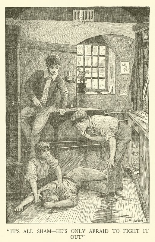 Illusztráció Tom Brown iskolai napjaihoz (metszet) alkotó: Louis John Rhead