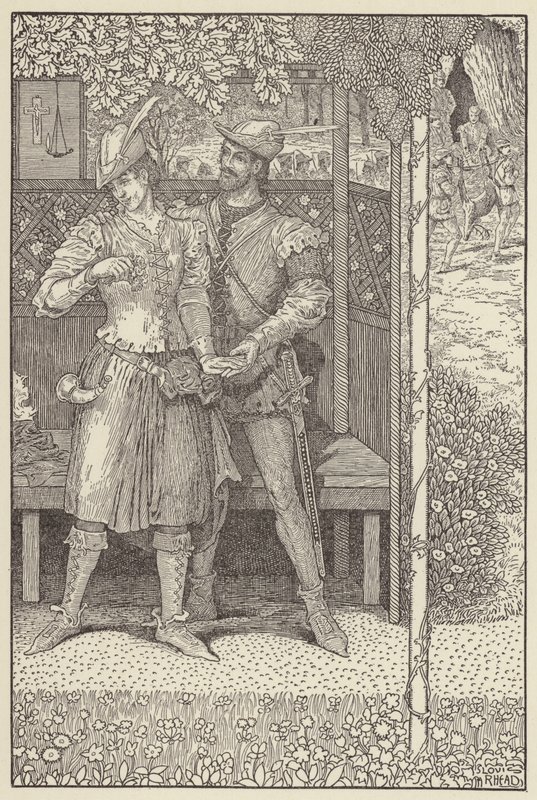 Robin Hood és Marian a lugasban alkotó: Louis John Rhead