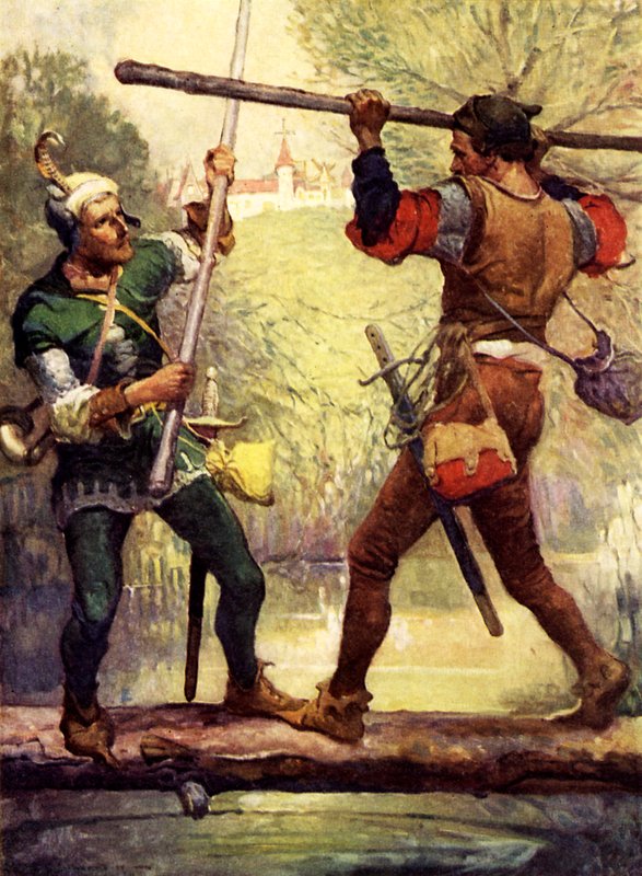 Robin Hood harcol Little Johnnal alkotó: Louis John Rhead