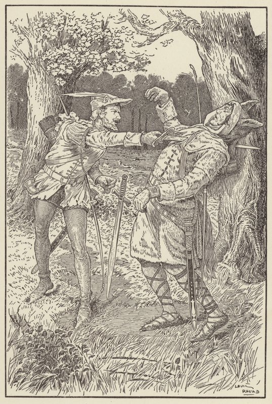 Robin keresztülhajtott a pengéjével Sir Guys testén alkotó: Louis John Rhead