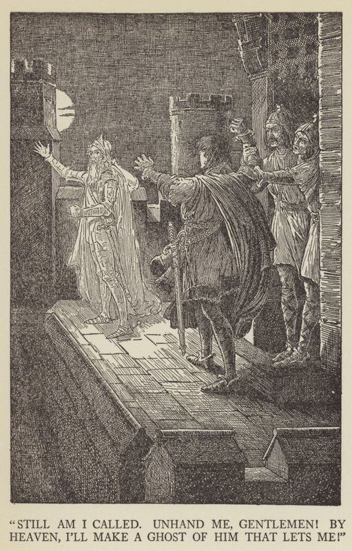 Még mindig hívnak, engedjétek le, uraim! az ég, szellemet csinálok belőle, aki megenged! alkotó: Louis John Rhead