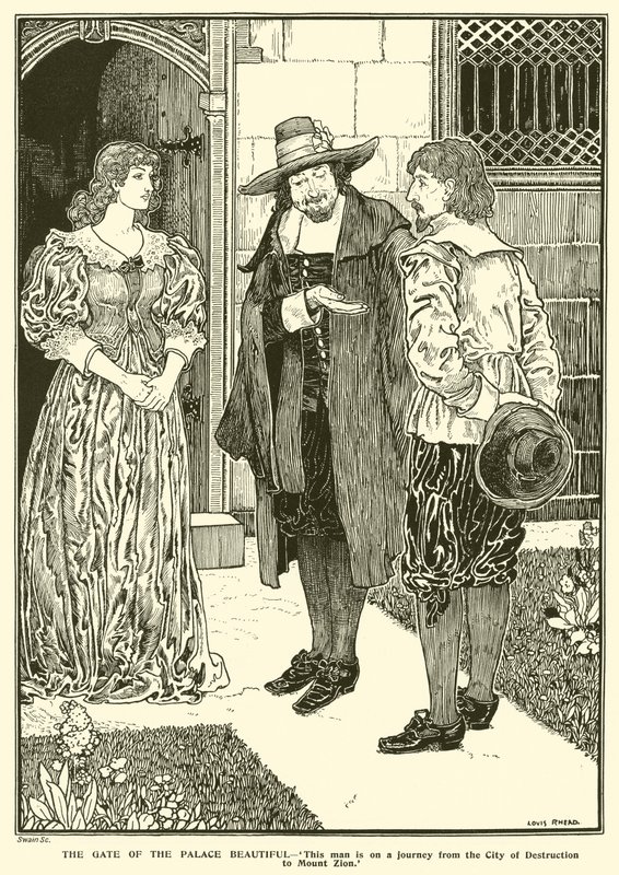 Szép a palota kapuja (metszet) alkotó: Louis John Rhead