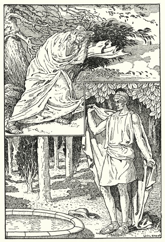 Az északi szél és a Nap (litográfia) alkotó: Louis John Rhead
