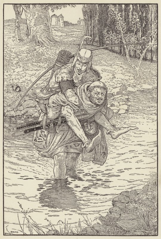 A szerzetes a hátára vette Robint alkotó: Louis John Rhead
