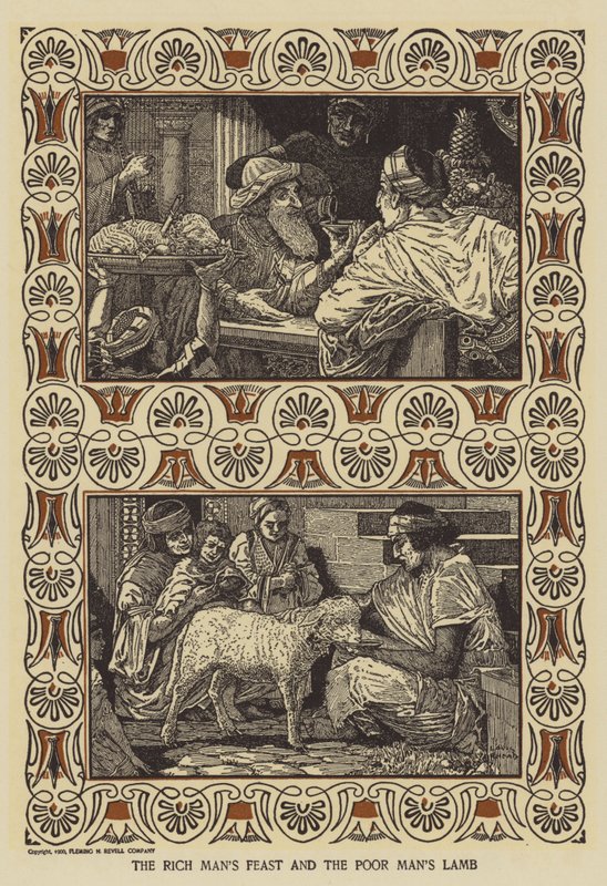 A gazdagok lakomáznak, a szegények pedig bárányt adnak alkotó: Louis John Rhead