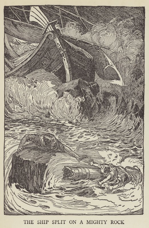 A hajó széthasadt egy hatalmas sziklán alkotó: Louis John Rhead