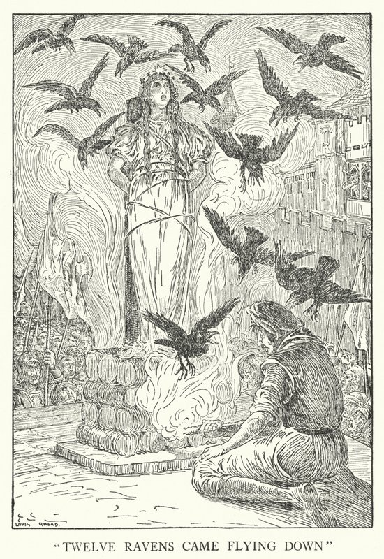 "Tizenkét holló szállt le" (litho) alkotó: Louis John Rhead